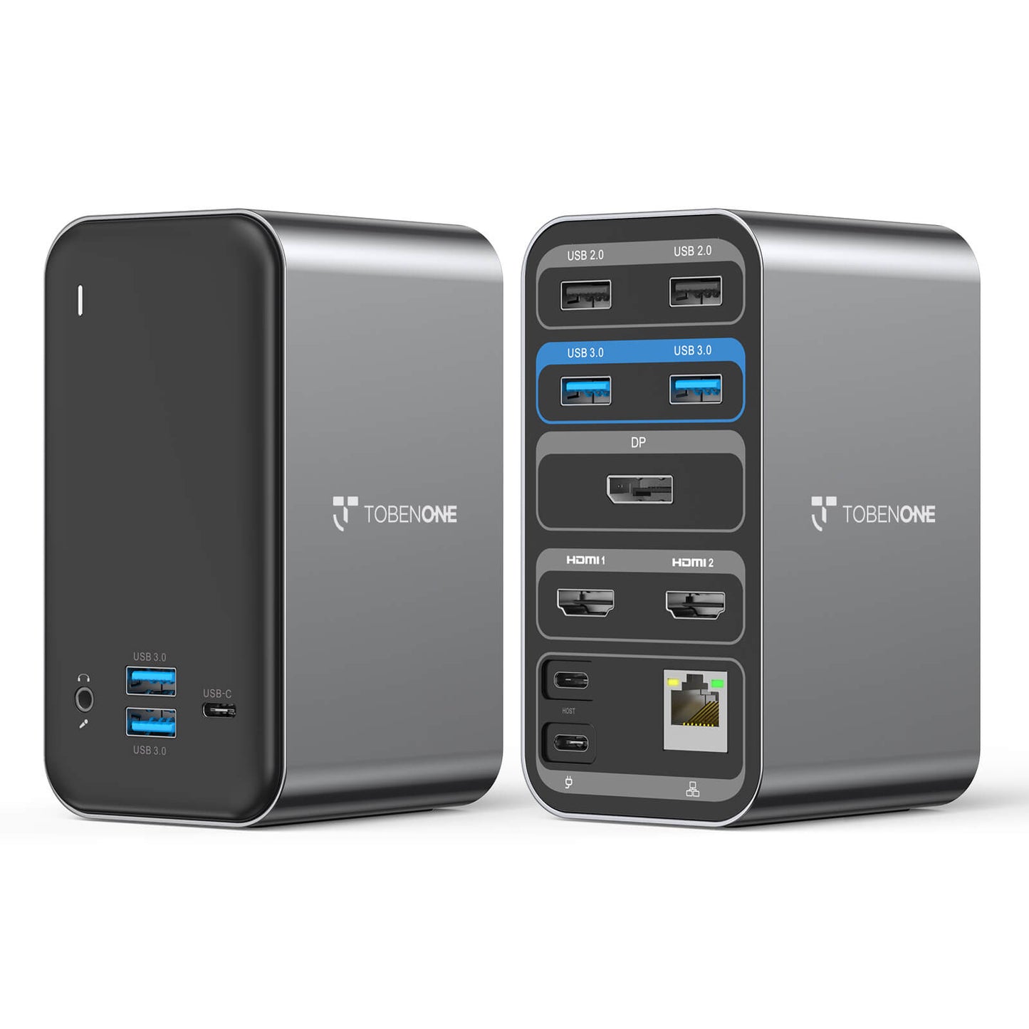 TobenONE Docking Station 3 Monitors UDS018-100W Laptop Docking Station with Power Supply 100W