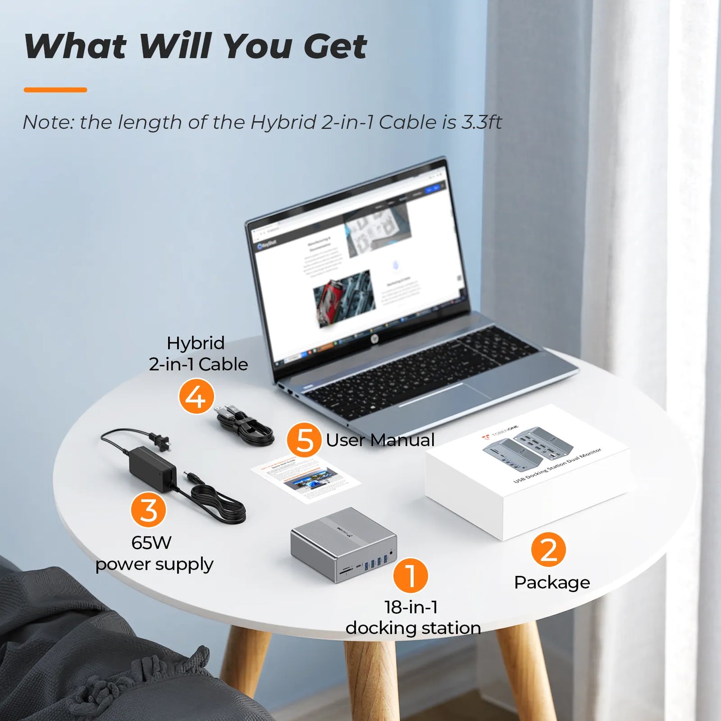 18-In-1 Docking Station USB 3.0 or USB-C Dual Monitor Universal Dock UDS030