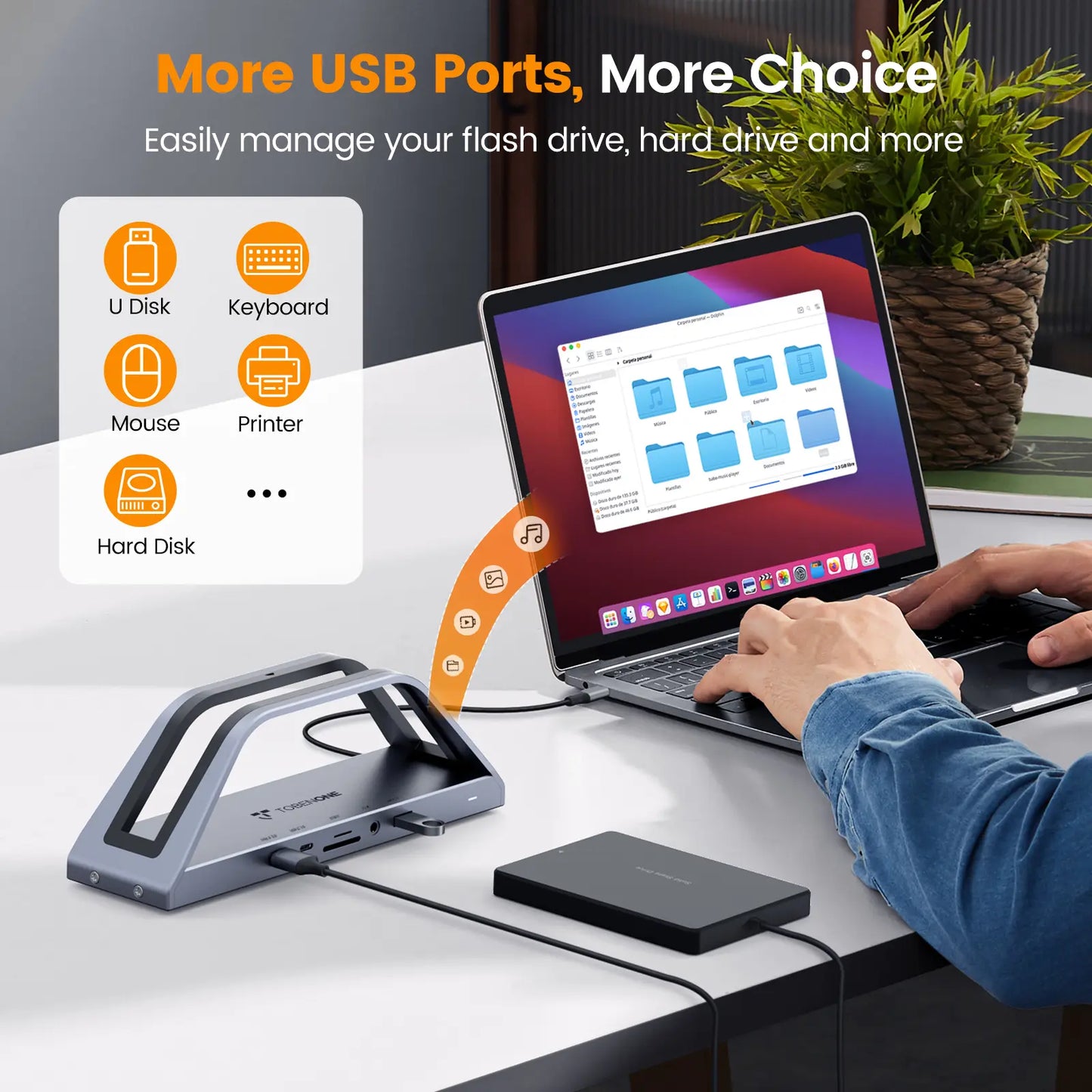 UDS020P USB C Docking Station Triple Monitor for Laptop Universal Laptop Dock Stand