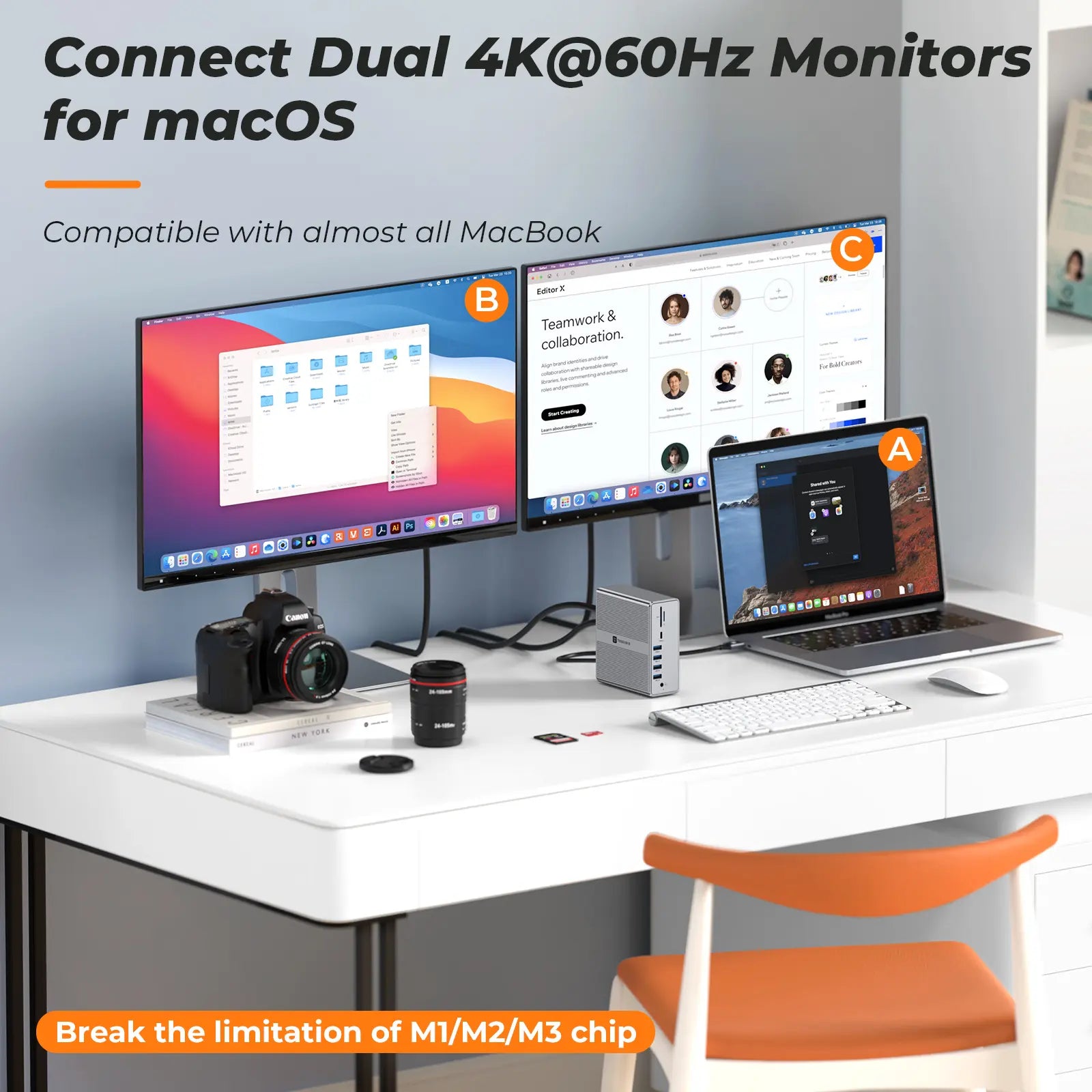 18-In-1 Docking Station USB 3.0 or USB-C Dual Monitor Universal Dock U ...