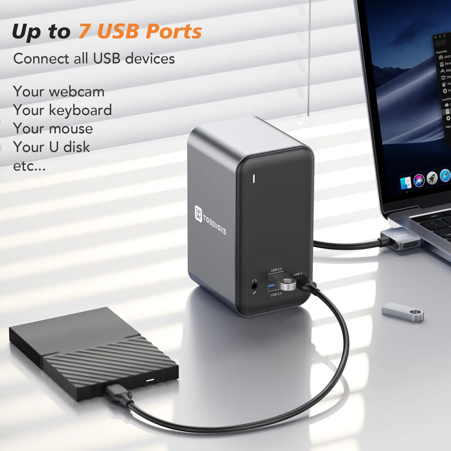 UDS013 MacBook Docking Station up to 7 usb ports