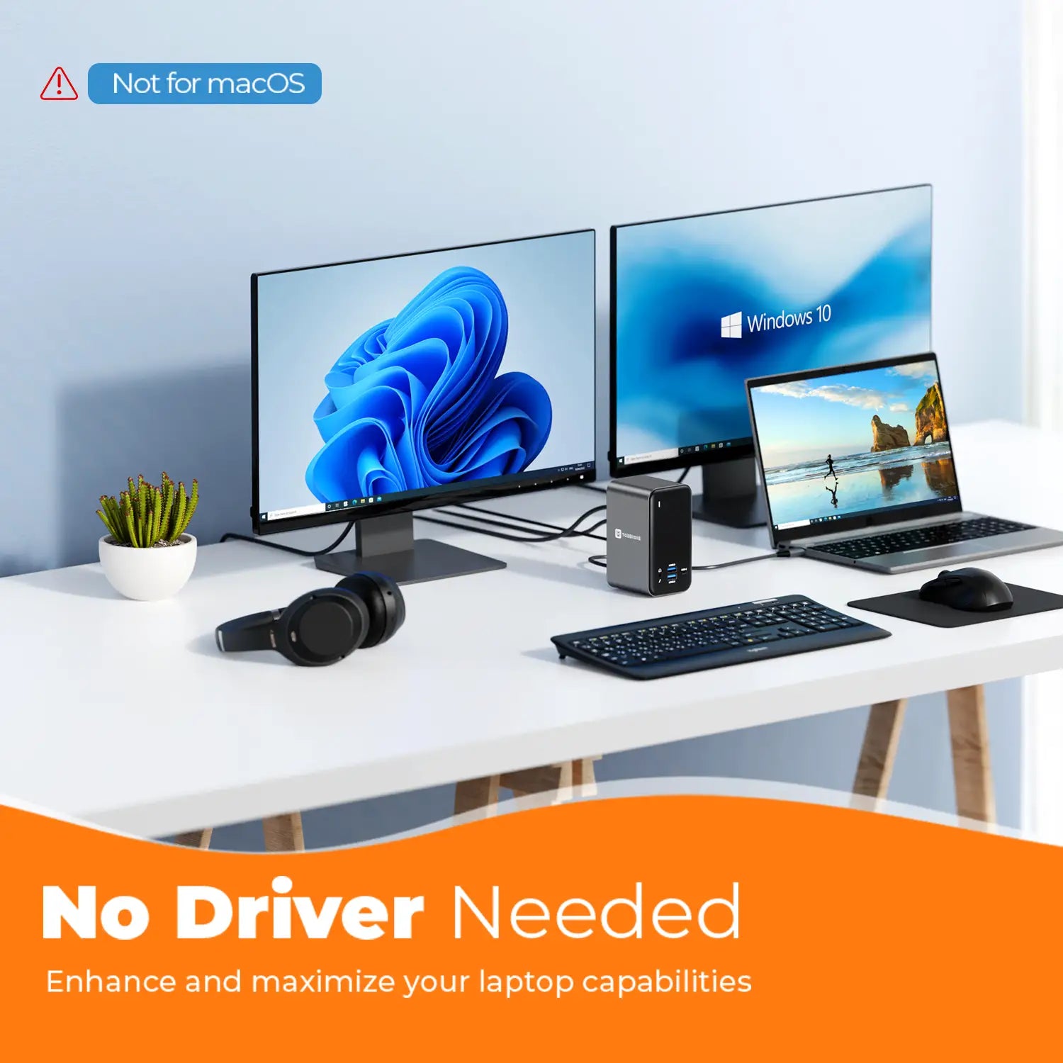 UDS018 Docking Station Dual Monitor Plug Work Unplug Go