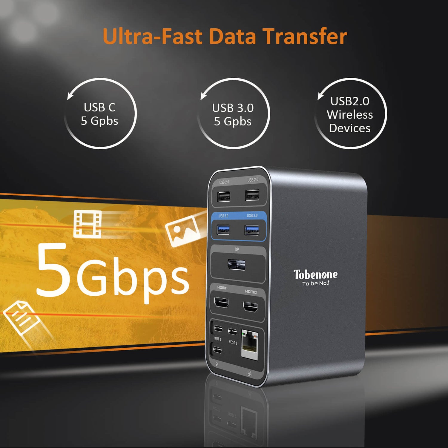 Ultra fast data transfer speed up to 5 Gbps