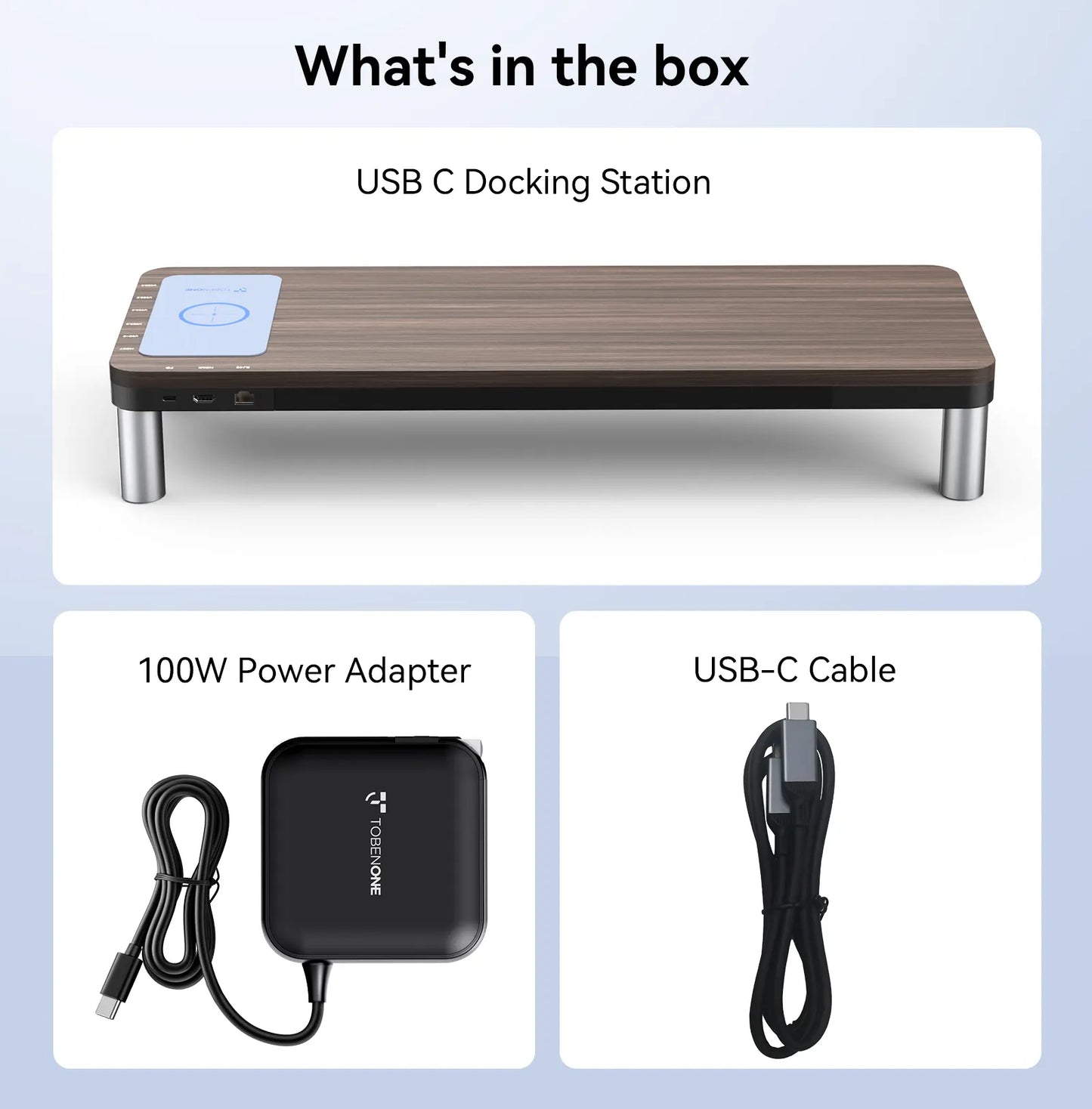 UDS043 TobenONE 10-in-1 Docking Station & Monitor Stand Ergonomic MacBook Docking Station