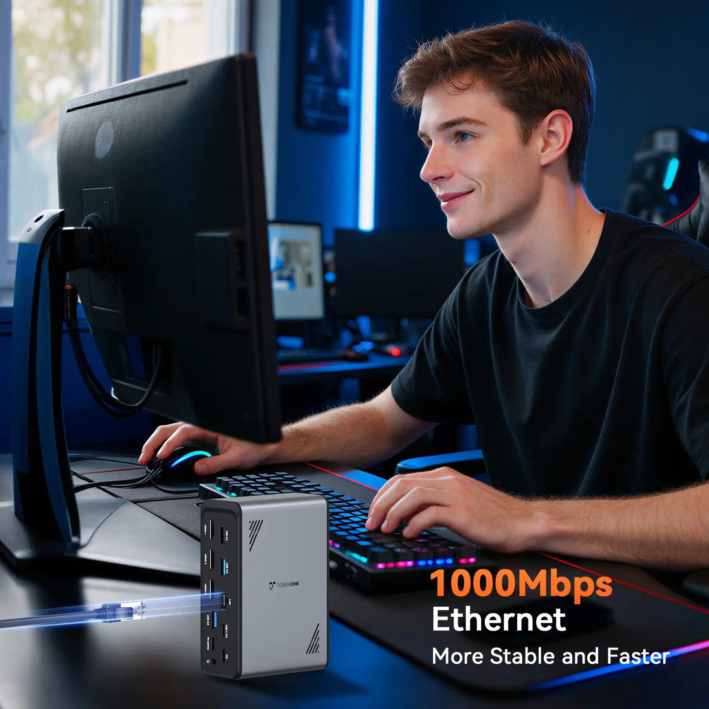 UDS057 Laptop Docking Station 3 Monitors, 18-in-1 USB-C Dock for Windows Laptops