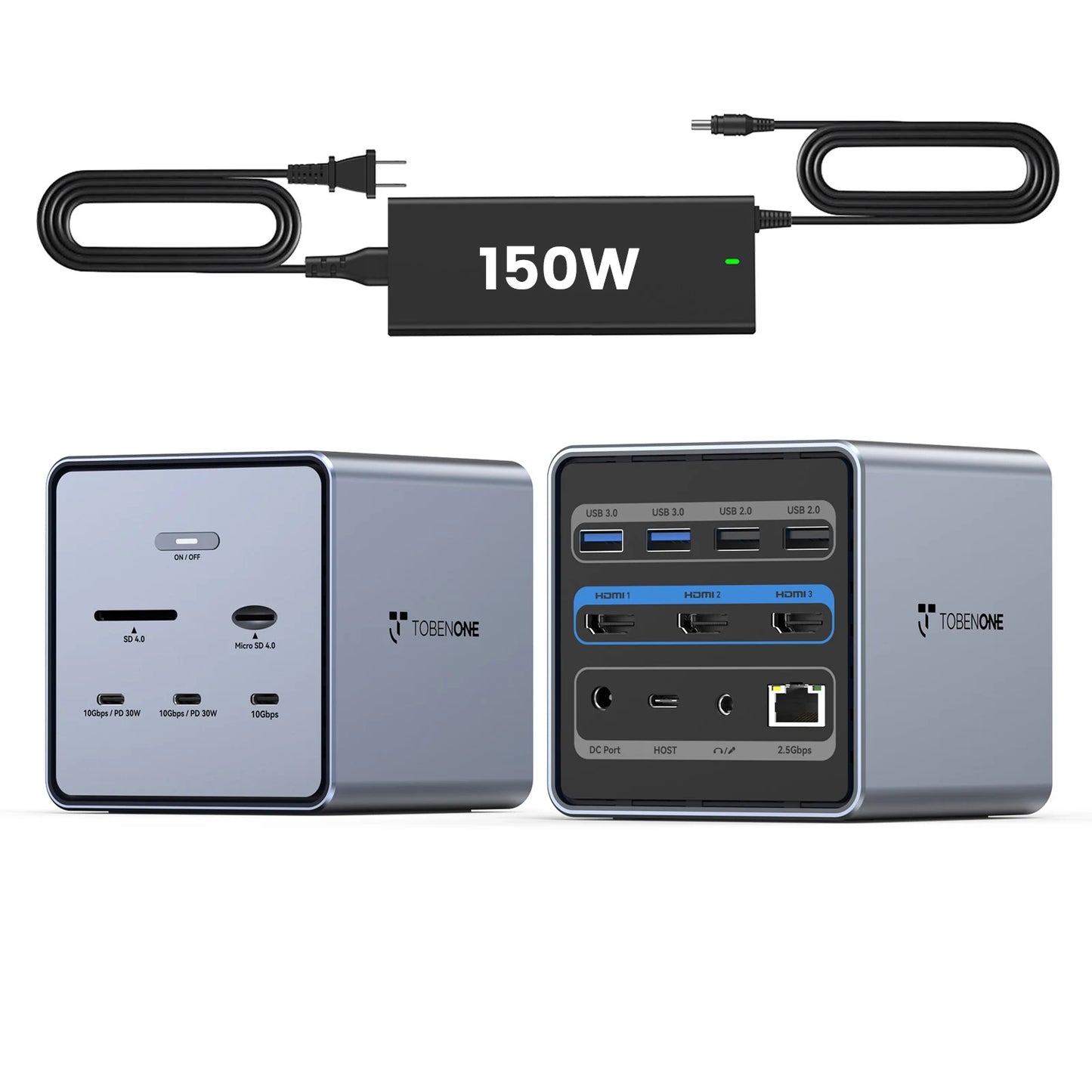 UDS032C Laptop Docking Station Triple 4K Monitor, 16-in-1 Docking Station with 3 HDMI