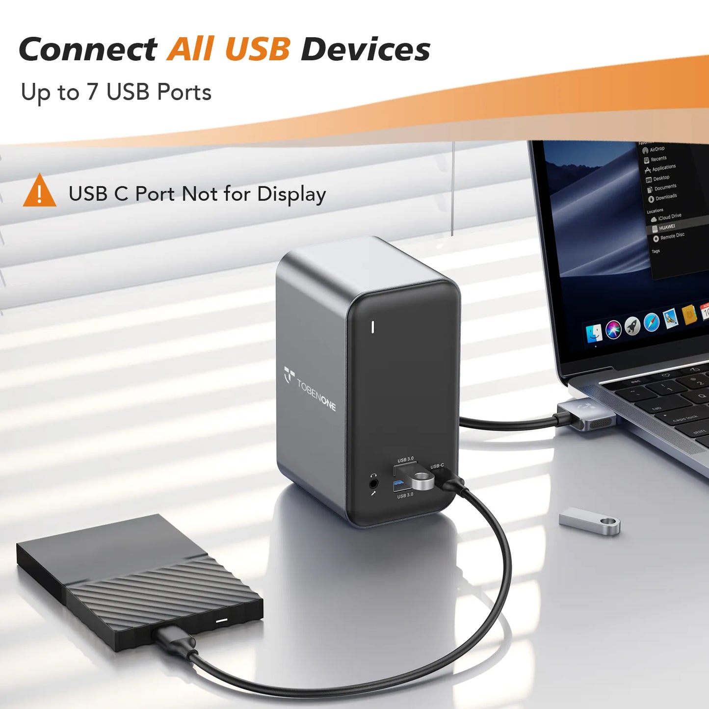 UDS013N USB C Dock for MacBook Pro/Air 15-in-2 Dual 4K Docking Station with Power Delivery