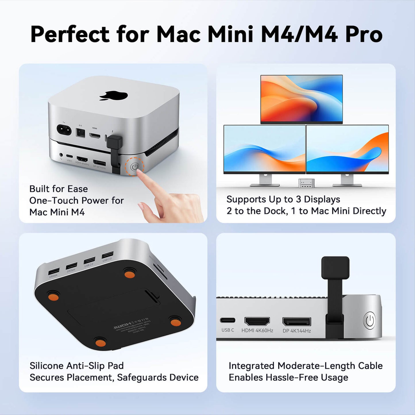 TobenONE 13-in-1 Mac mini M4/M4 Pro Dock with 8TB NVMe SSD Enclosure