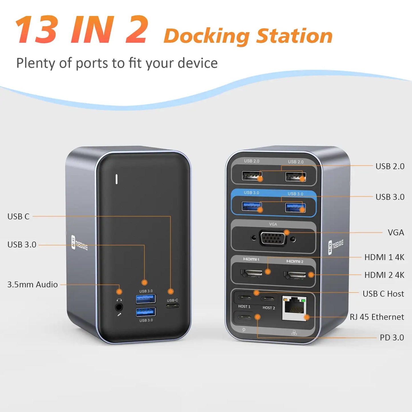 13 in 2 docking station for macbook