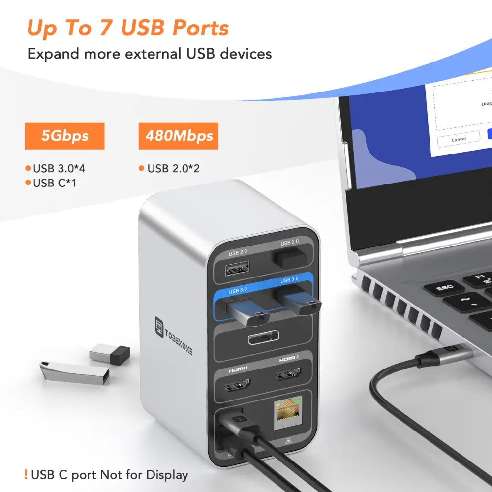 TOBENONE USB C docking station dual monitor