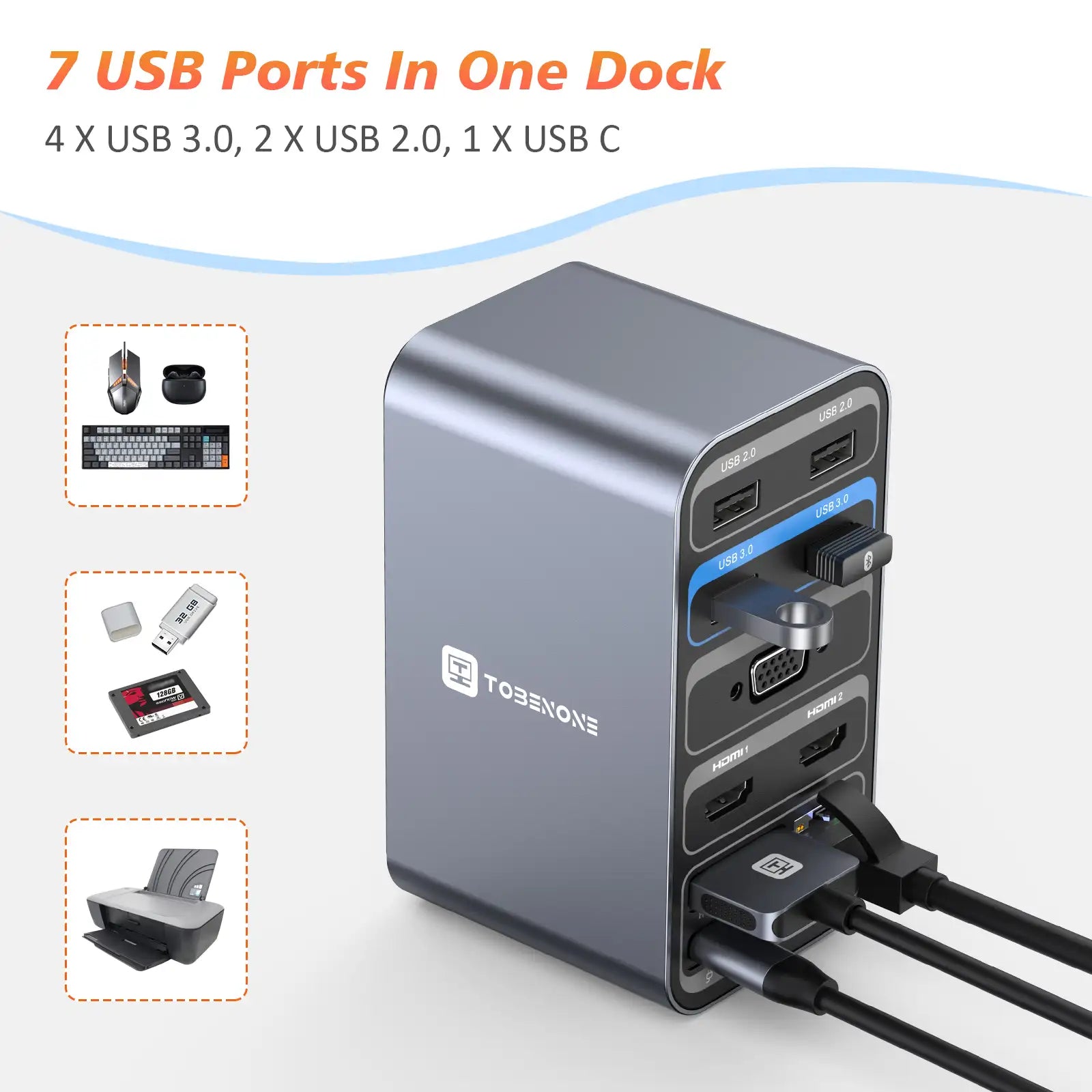 UDS009 MacBook Docking Station 7 USB Ports In One Dock