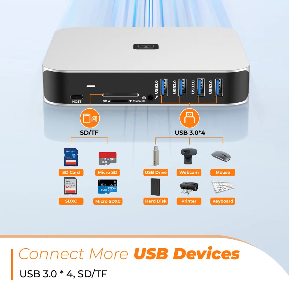 UDS15D Laptop Docking Station Triple Monitor USB C Dock Connect More External Devices