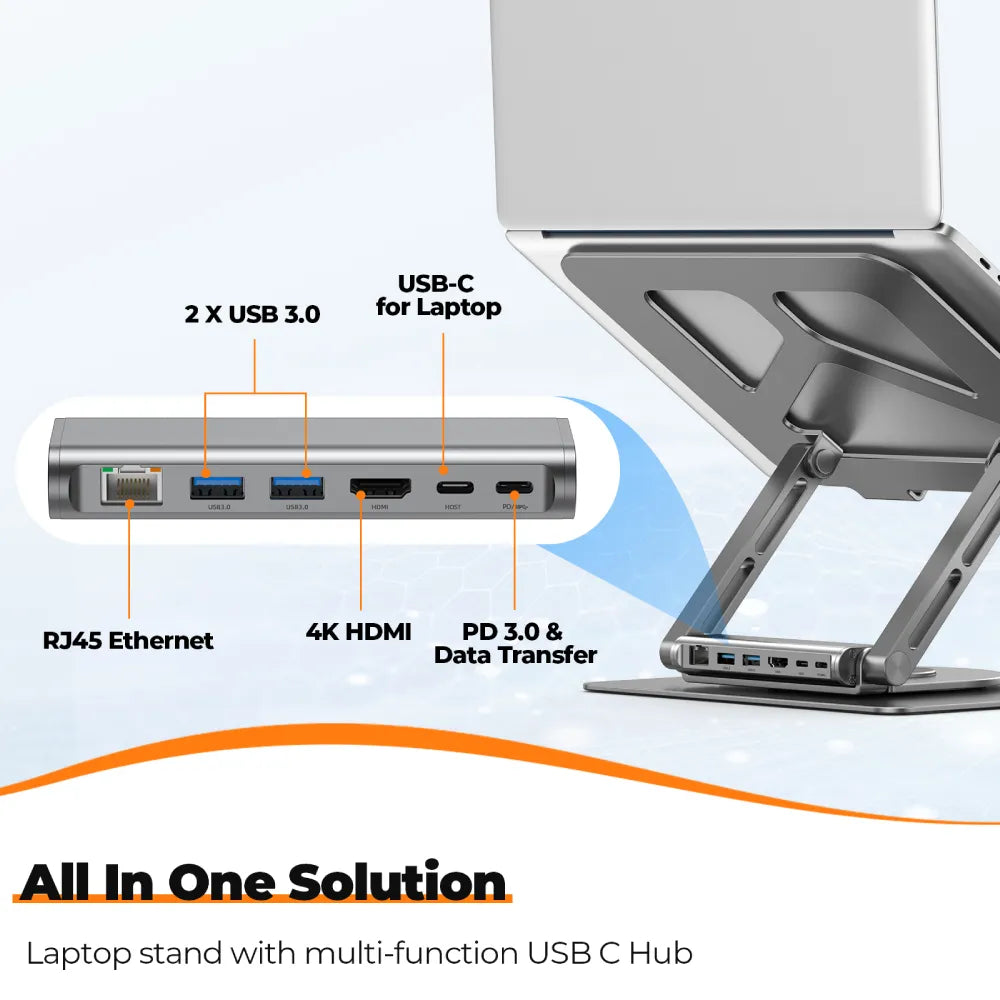 all in one laptop stand with mutifuntion usb c hub