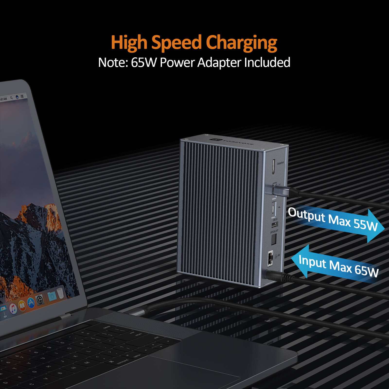 Thunderbolt Dock High Speed Charging Included 65W Power Adapter